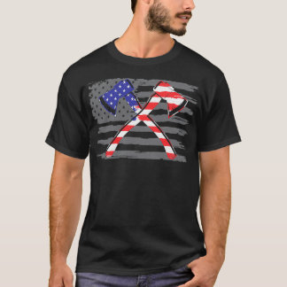 T-shirt Drapeau Américain Patriotique Ax Jetant Idée Cadea