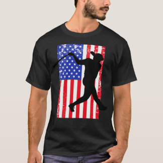 T-shirt Drapeau américain Patriotique Baseball 8