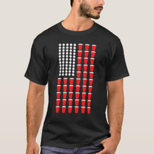 T-shirt Drapeau américain patriotique Beer Pong 4 juillet