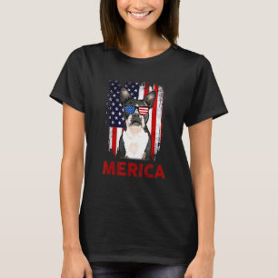 T-shirt Drapeau américain patriotique Boston Terrier Meric