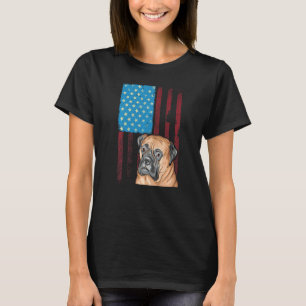 T-shirt Drapeau américain Patriotique Chien Bullmastiff