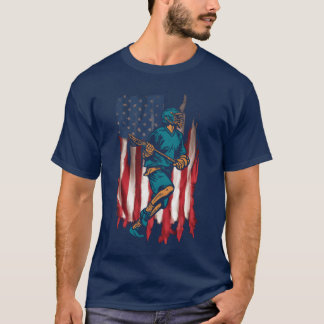 T-shirt Drapeau américain patriotique de sport Joueur athl