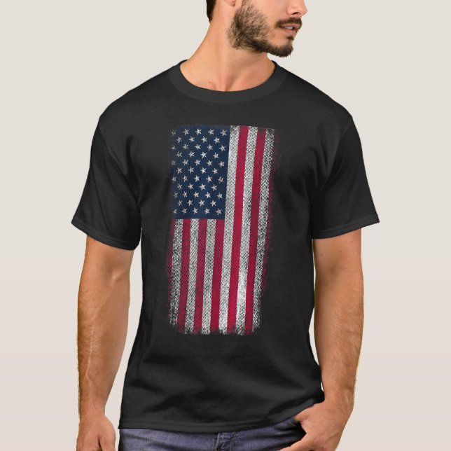 T-shirt Drapeau américain Patriotique désorganisé Drapeau  (Devant)
