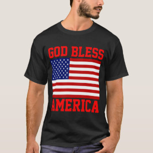T-shirt Drapeau américain patriotique Dieu béni l'Amérique