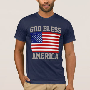 T-Shirt Drapeau Américain Patriotique Dieu Bénisse