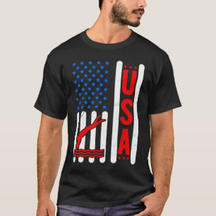 T-shirt Drapeau américain Patriotique États-Unis Hommes Fe
