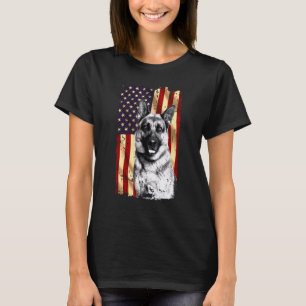 T-shirt Drapeau américain Patriotique German Shepherd Juil