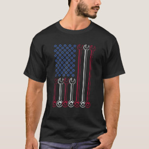 T-shirt Drapeau américain Patriotique Mécanique Wrenches O