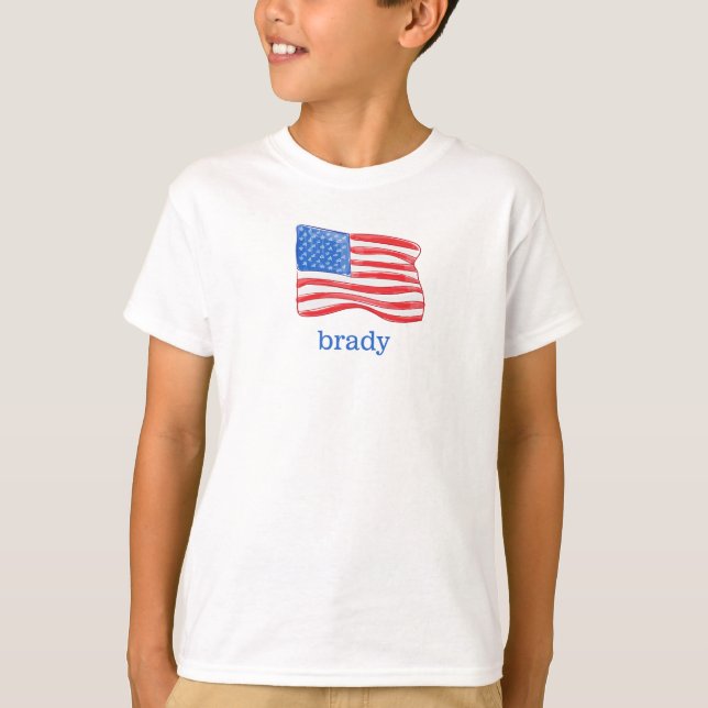 T-shirt Drapeau américain patriotique Personnalisé garçon (Devant)