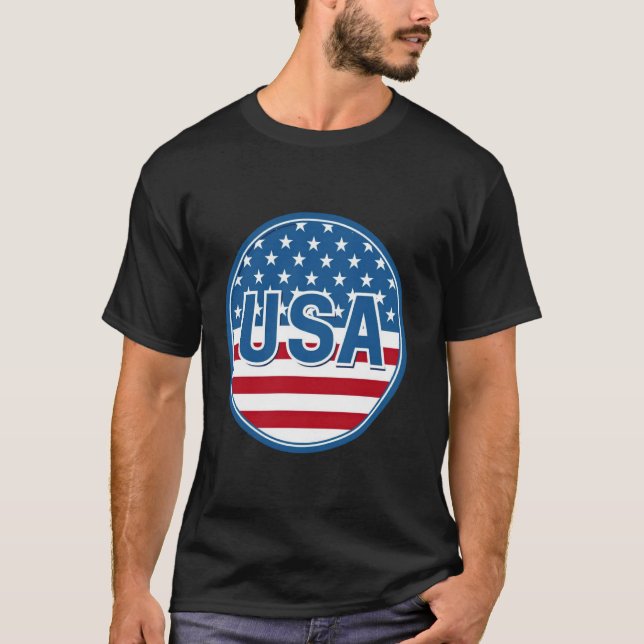 T-shirt Drapeau Américain Patriotique Pour Hommes Femmes E (Devant)