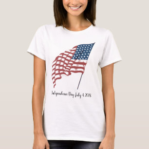 T-shirt Drapeau américain patriotique vintage au vent