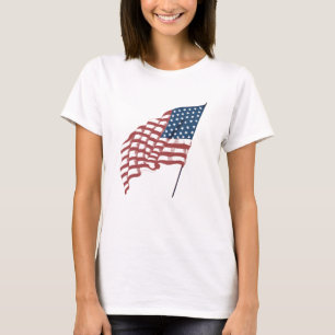T-shirt Drapeau américain patriotique vintage au vent