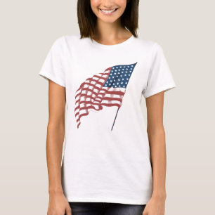 T-shirt Drapeau américain patriotique vintage au vent
