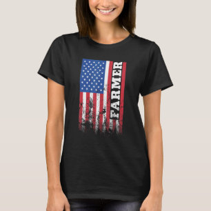 T-shirt Drapeau américain paysan vertical
