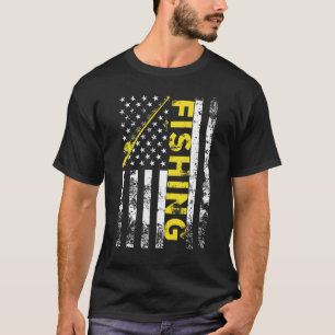T-shirt Drapeau américain pêche bâton Usa Patriotique