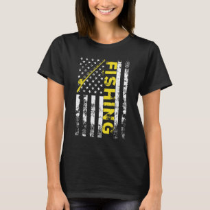 T-shirt Drapeau américain pêche bâton Usa Patriotique