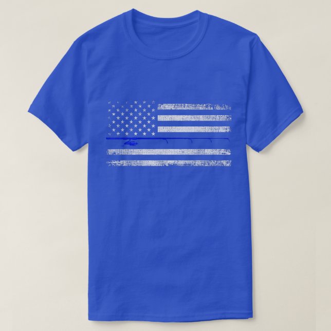 T-shirt Drapeau américain pêche en détresse42  (Design devant)