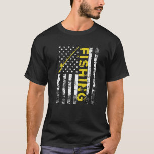 T-shirt Drapeau américain Pêche Rod USA Patriotique