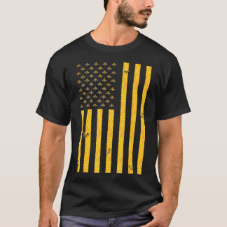 T-shirt Drapeau américain peigne de miel Bee Bee
