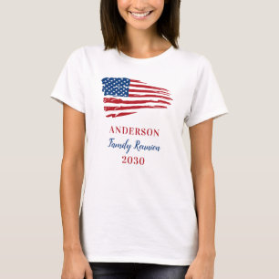 T-shirt Drapeau américain personnalisé de la famille patri