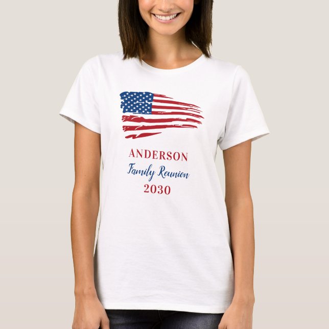 T-shirt Drapeau américain personnalisé de la famille patri (Devant)