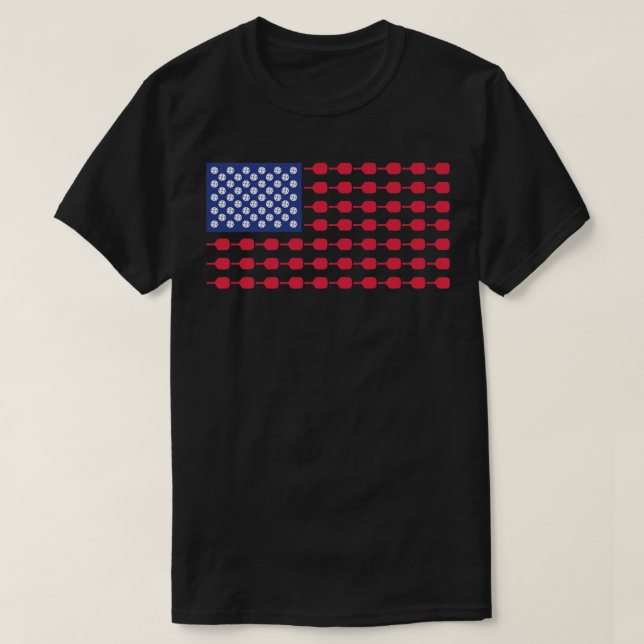T-shirt Drapeau américain Pickleball 4 juillet patriotique (Design devant)