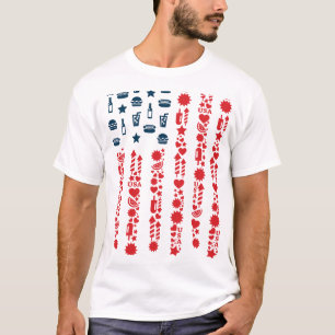 T-shirt drapeau américain pique-nique du 4 juillet