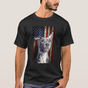 T-shirt Drapeau américain Pitbull USA Chien patriotique