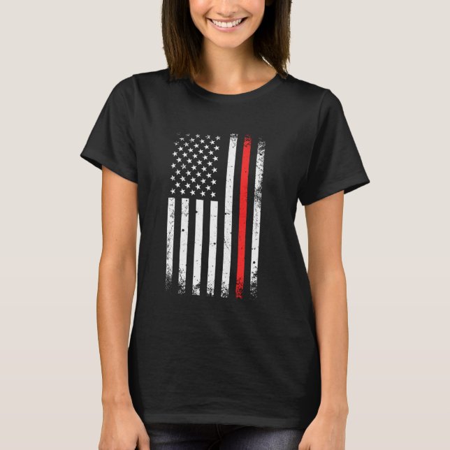 T-shirt Drapeau américain pompier Fière pompier Héros Patr (Devant)