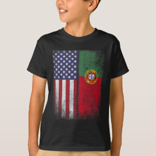 T-shirt Drapeau américain portugais Portugal États-Unis po
