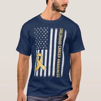 T-shirt Drapeau américain pour la sensibilisation au cance