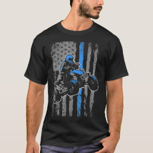 T-shirt Drapeau Américain Quatre Roulettes Quad Hommes VTT