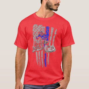T-shirt Drapeau américain Quatre Roulettes Quad VTT équita