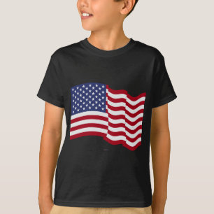 T-shirt Drapeau Américain qui Flotte