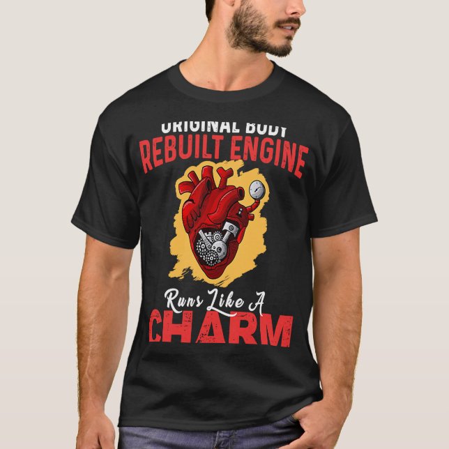 T-shirt drapeau américain reconstruire moteur à coeur ouve (Devant)