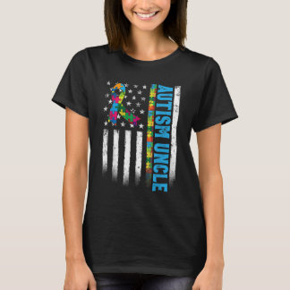 T-shirt Drapeau américain rétro Autisme conscience oncle