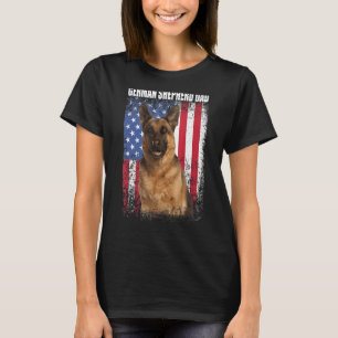 T-shirt Drapeau américain rétro Berger allemand père pour