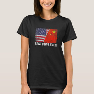 T-shirt Drapeau Américain Rétro Chine Drapeau Meilleur Pop