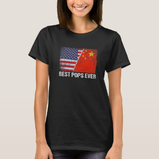 T-shirt Drapeau Américain Rétro Chine Drapeau Meilleur Pop