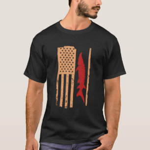 T-shirt Drapeau américain rétro de poisson esturgeon