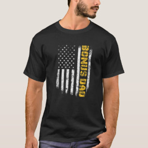 T-shirt Drapeau américain Retro en détresse Bonus Papa Ste