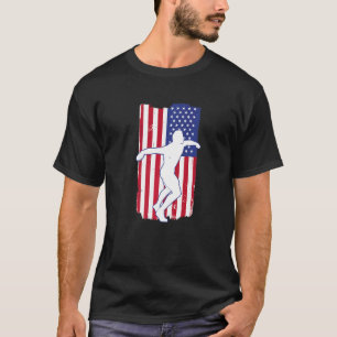 T-shirt Drapeau américain rétro lancer Discus Thrower Shot