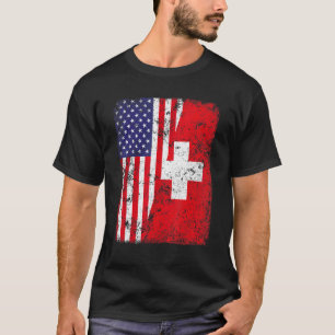 T-shirt Drapeau américain rétro Patriotic Suisse