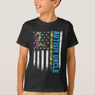 T-shirt Drapeau américain rétro Tante autisme Sensibilisat