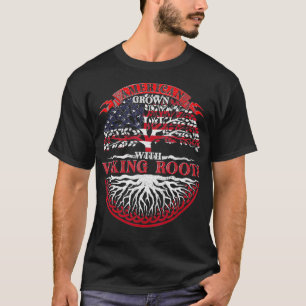 T-shirt Drapeau Américain Scandinave Croissance Avec Vikin