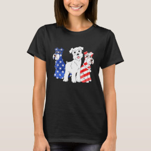 T-shirt Drapeau américain Schnauzer 4 juillet patriotique