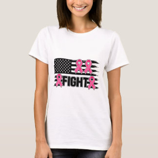 T-shirt Drapeau Américain Sensibilisation au Cancer du Sei