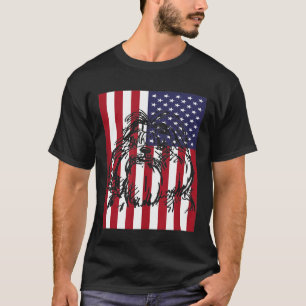 T-shirt Drapeau américain Shih Tzu