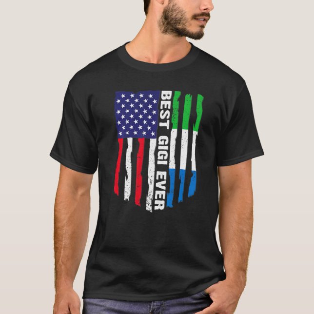 T-shirt Drapeau américain Sierra Leone Drapeau meilleur Gi (Devant)