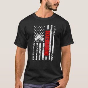 T-shirt Drapeau américain Skateboard Sports Patinage patri